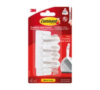 Command Crochet en plastique avec pointe en métal - Lot de 9, blanc, modèle petit