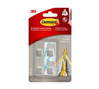 3M Crochets adhésifs Déco Métal Inox Petit Modèle – Lot de 4, 5 languettes pour intérieur