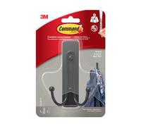 3M Crochet adhésif Command double métal réutilisable Supporte 1,8 kg Noir