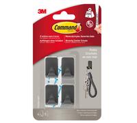 3M Command Crochet adhésif – Métallisé noir Déco petit modèle – Lot de 4, supporte 225 g
