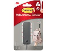 Command Crochet Moyen Moir Mat Modèle - 1 Crochet, 2 Languettes pour l'intérieur, 1,3 kg - Accrochage sans Dommage