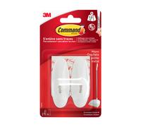 Command™Crochet plastique bout métal Blanc Moyen Modèle