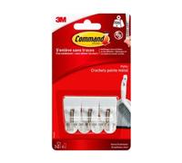 3M - Crochet adhésif - Rectangulaire petit - Crochet pointe métal - Supporte 225 g - Lot de 3