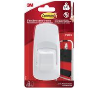 Command Crochet utilitaire Extra Large (XL) - 1 crochet blanc et 4 grandes languettes adhésives pour l’intérieur - Accrochage sans dommage - Supporte jusqu’à 3,4 kg