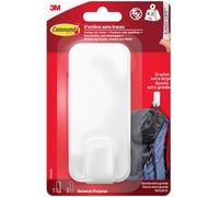 Command Crochet Utilitaire XL Pour Poids Lourds - 1 Crochet en Blanc et 2 Bandes Adhésives pour Intérieur et autres articles jusqu'à 4,5 kg - Pas de clous, pas de trous, pas de perçage