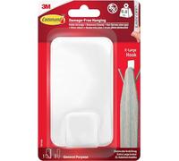Command Crochet utilitaire XL pour poids lourds - 1 crochet en blanc et 3 bandes adhésives pour intérieur et autres articles jusqu'à 6,8 kg - Pas de clous, pas de trous, pas de perçage