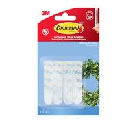 Command Crochets adhésifs, 2 crochets + 4 bandes, transparents, autocollants, fixation sans perçage, force de maintien 900 g