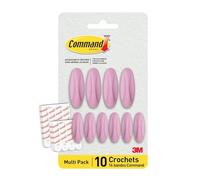 Command Crochets Adhésifs Couleur Lilas - 10 crochets (4 grands, 6 moyens) & 16 languettes adhésives (8 grandes, 8 moyennes) - Accrochez, décorez & organiser sans dommage