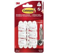 Command Crochets de Fixation, Lot de 6 Mini-Crochets Blancs et 8 Petites Bandes Adhésives - Pour Accrocher et Décorer Sans Abîmer