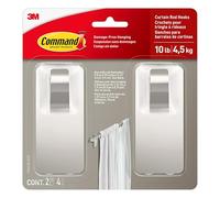 Command Crochets de tringle à rideaux [amovibles] : 2 crochets (nickel satiné) / 2 crochets