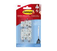 Command Crochets transparents en plastique avec pointes métalliques, Lot de 9 pièces, Modèle mini