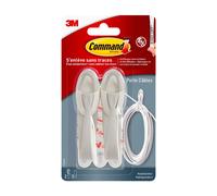 Command Cintres de câbles 17304 – 2 crochets en plastique Taille M jusqu'à 1 kg Blanc