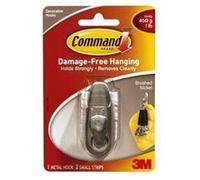 Command fc11-bn petit crochet avec bandes adhésives nickel brossé G