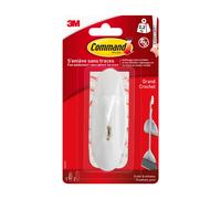 Command Grand Crochet en Plastique à Bout Métallique Blanc