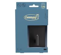 Command Grand crochet métal pour serviette Decor Salle de bains DCRB02MB-EU, noir mat, 1 crochet + 6 languettes/boîte