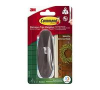 Command Grand Crochet Métallique Bronze Design pour Extérieur - Accrochez des Décorations Extérieures, Couronnes et Autres Objets Lourds
