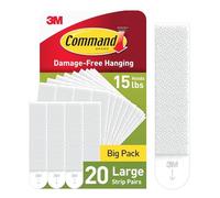 Command Grandes bandes de suspension pour tableaux amovibles, 20 pairs (blanc)