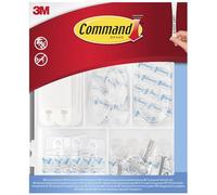 Command Kit transparent - Languettes adhésives et crochets assortis, auto-adhésifs, pour cadres photo, décoration et guirlandes lumineuses, fixation sans perçage ni trous, sans abîmer les murs