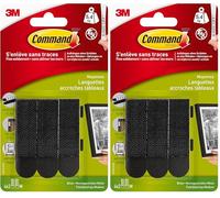 Command Languettes Accroche Tableaux 17201BLK, Moyennes, Noires, 4 x 2 languettes, 5,4 kg (Lot de 2)