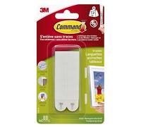 Command Languettes Accroches Tableaux Moyen Modèle, 8 x 2 Languettes, 5,4 kg, Blanc - Fixation sans Dommage