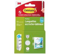 Command Languettes Accroches Tableaux Petit Modèle - 4 Paires (8 Languettes) Blanc - Supporte jusqu'à 2 kg - Sans Outils - Fixation sans Dommages