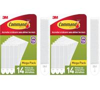 Command Languettes Accroches Tableaux pour Cadres Fins, Blanc, 14 Paires (28 Languettes) - Fixation sans Dommage (Lot de 2)