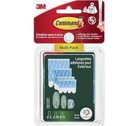 Command Languettes Adhésives d'Extérieur, Assortiment (8 Taille Petite, 4 Taille Moyenne, 4 Grande Taille) - Pour la Décoration des Guirlandes Lumineuses à L'extérieur, Accrochage Sans Dommage