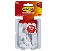 Command Lot de 6 petits crochets utilitaires et 12 bandes adhésives, blanc - Suspension sans dommage - Peut contenir jusqu'à 450 g