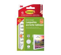 Command™Lot languettes de fixation enlevable tableau - Lot de 8 paires Blanc XL 9kg