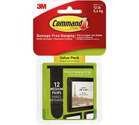 Command Medium Picture-Hanging Strips 12-Picture, Black