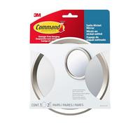 Command Miroir pour salle de bains, nickel satiné + 2 paires de moyennes languettes accroches tableaux, BATH35