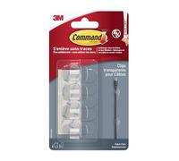 Command Petits clips câble ronds Transparents 17017CLR, 4 clips 5 languettes
