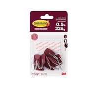 Command Petits crochets fil 17067BC-9EF, Cerise Noire, 9 crochets + 12 languettes/pack