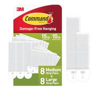 Command PH203-18NA Lot de 10 petites paires et 8 paires moyennes de Bandes blanches pour accrocher des photos