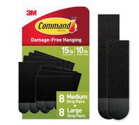 Command PH203-18NA Lot de 10 petites paires et 8 paires moyennes de Bandes blanches pour accrocher des photos