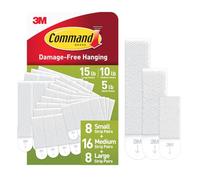 Command PH203-18NA Lot de 10 petites paires et 8 paires moyennes de Bandes blanches pour accrocher des photos