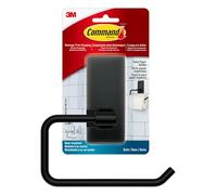 Command Porte-Papier Toilette Noir Mat avec Bandes Command résistantes à l'eau, Organisateur de Salle de Bain résistant à la Rouille