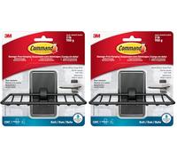Command Porte-savon pour Salle de Bains, Noir Mat - 1 Porte-savon et 2 Languettes Adhésives Résistantes à l'eau de Taille Moyenne - Accrochage Sans Dommage (Lot de 2)