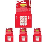 Command Recharge de Languettes Adhésives - 8 Bandes Moyennes, Blanc - Sans Outils - Fixation Sans Dommage (Lot de 4)