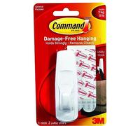 Command Removable Adhesive Utility Hook, 5-lb Capacity, Plastic, White