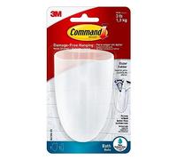 Command Support de rasoir, peut supporter jusqu'à 1,4 kg, transparent givré, 10,2 x 6,3 x 3,8 cm, 1 support avec 1 bande Command moyenne résistante à l'eau, organisation de salle de bain sans dommages