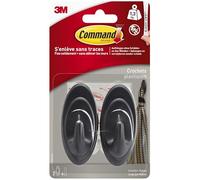 Command UU001563053 Pack de 2 Crochets avec 4 languettes moyennes 1,3 kg Gris Anthracite