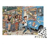 Commande de Camion de Restauration Rapide de Brooklyn Puzzle en Bois Imperméable DIY Puzzles De 1000 Pièces pour Adultes Cadeaux Défi Et Casse-tête De Décoration pour La Maison
