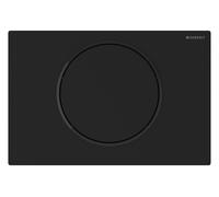Geberit Sigma10 commande pour WC avec déclenchement électrique du rinçage, radio, fonctionnement sur réseau, rinçage à 1 quantité, 115.867.16.6, Couleur: laqué noir mat, revêtement easy-to-clean / noi