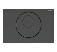 Geberit Sigma10 commande de WC avec déclenchement électrique du rinçage, rinçage à 2 quantités, fonctionnement sur piles, automatique, sans contact, manuel, 115891DW6, Couleur: noir / noir mat - CM