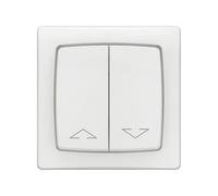 Commande de volet roulant à montage en saillie Legrand Inter 6A, 1 module, avec cadre, blanc, 1 pièce