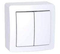 Schneider Electric Double va-et-vient Alréa ALB62056P cadre saillie blanc polaire