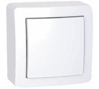 Schneider Electric - Alréa, Double va-et-vient avec cadre saillie, blanc polaire - ALB62056P