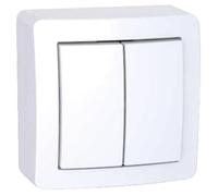 Schneider Electric - Alréa, Poussoir à fermeture avec cadre saillie, blanc polaire - ALB62053P