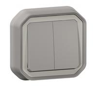 Legrand Commande double Plexo 069815L – 10 A – Gris – Encastré